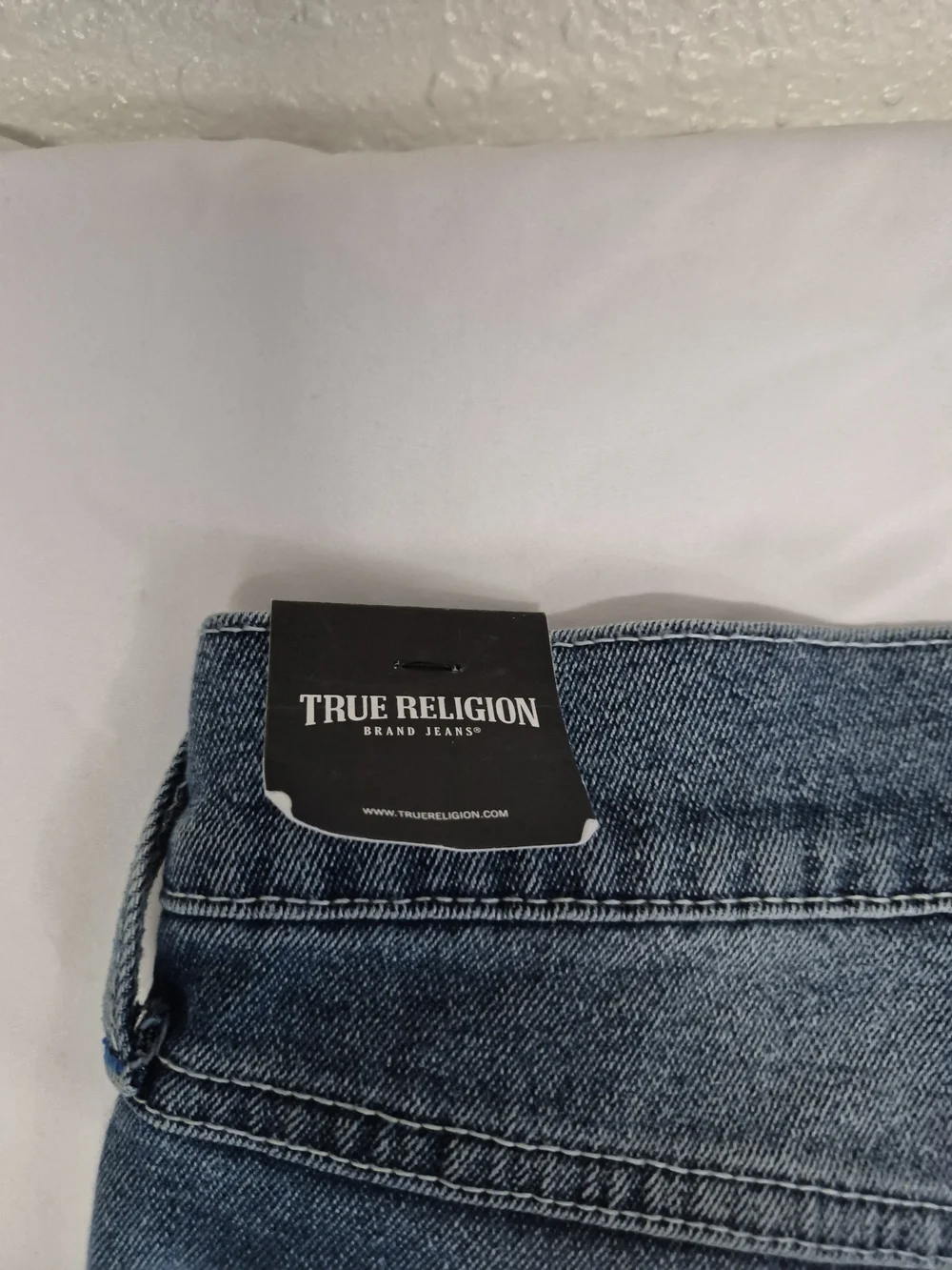 True Religion Men's Mid-Blue Slim Straight Jeans